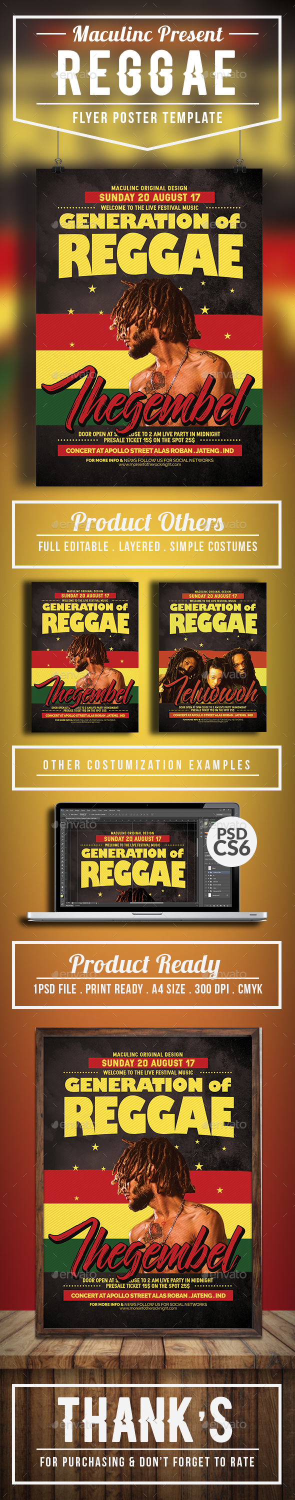 Reggae Roots Flyer/Poster Vol.4 - Concerts Events