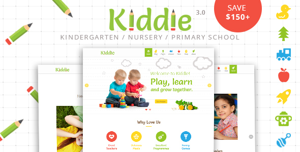 Kiddie - Kindergarten and Preschool WordPress Theme - Education WordPress