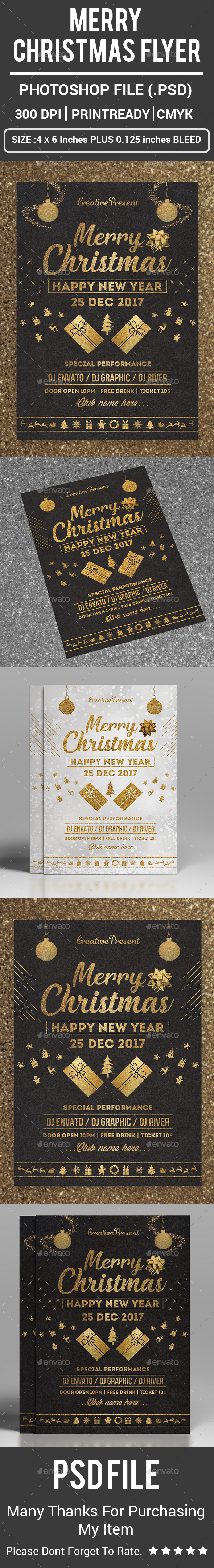 Merry Christmas Flyer - Clubs & Parties Events