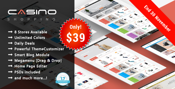 Casino - Shopping Responsive Prestashop 1.7 Theme - Shopping PrestaShop