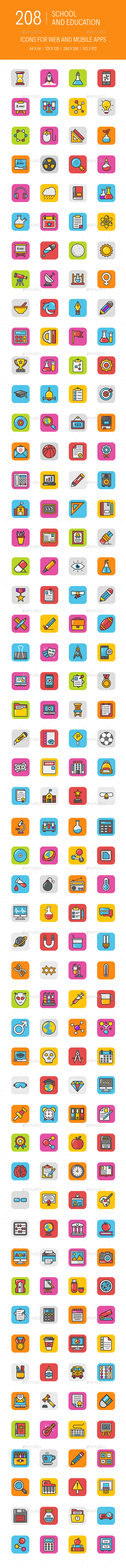 208 Education Icons - Icons