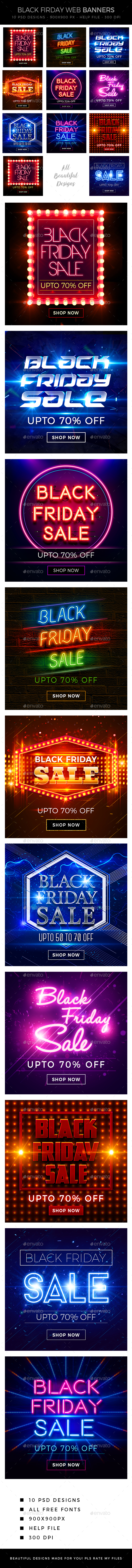 Black Friday Banners - Banners & Ads Web Elements