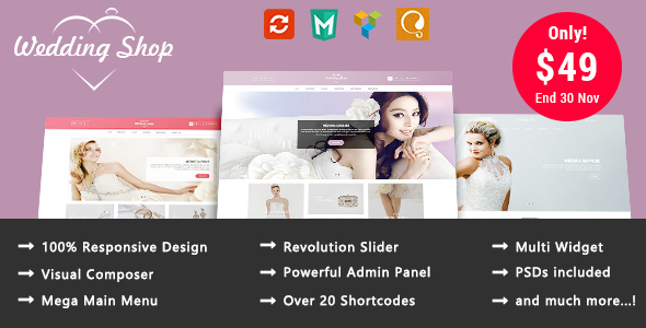 Wedding Shop - Love Paradise Responsive WooCommerce WordPress Theme - WooCommerce eCommerce