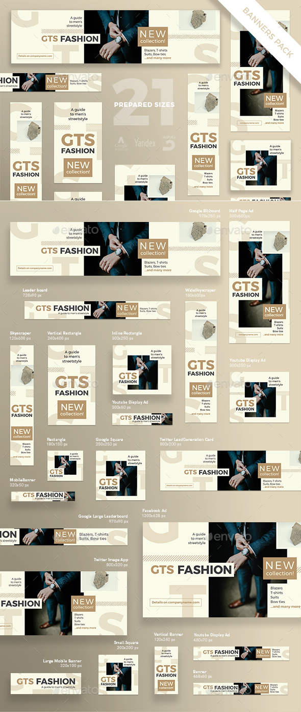 Men's Fashion Banner Pack - Banners & Ads Web Elements
