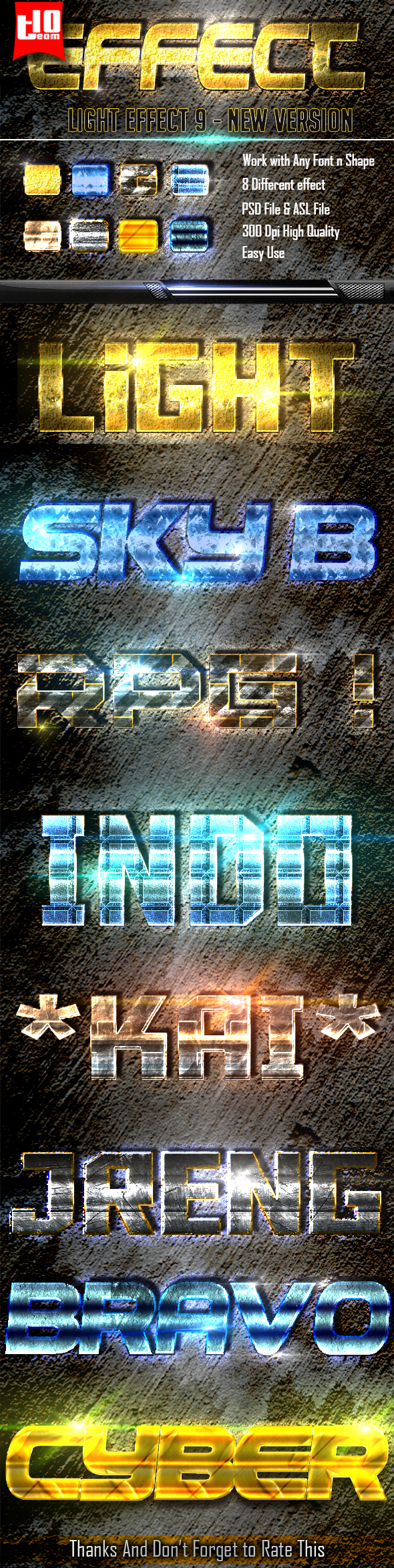 Light Text Effect 9 - Text Effects Styles