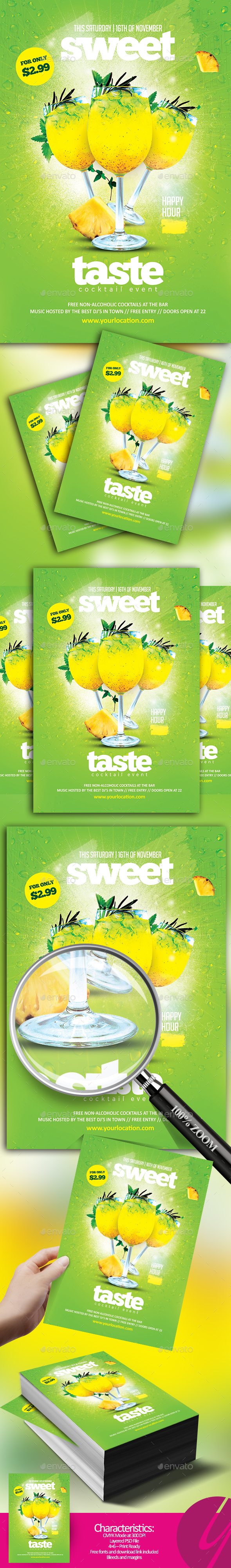 Sweet Taste Cocktail - Restaurant Flyers