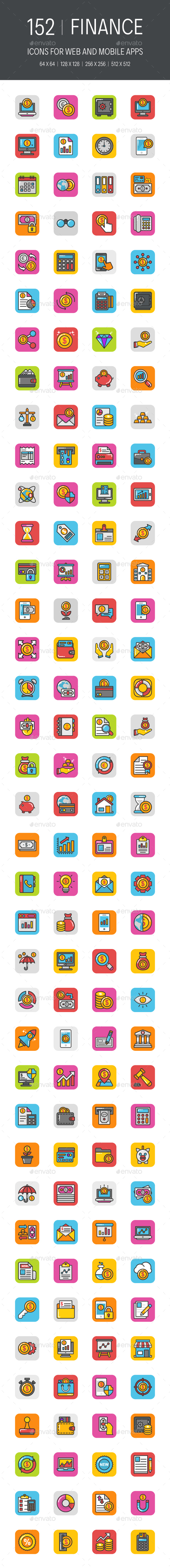 152 Finance Icons - Icons