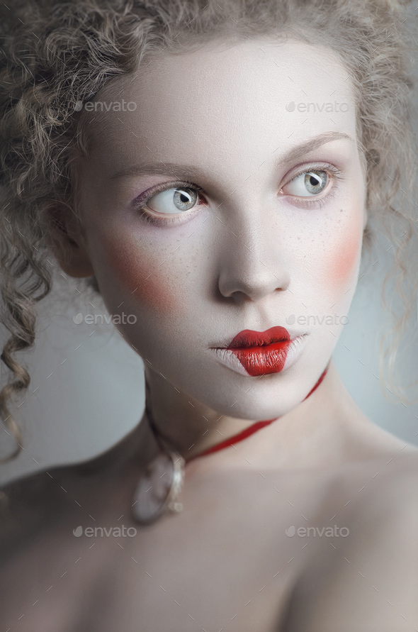 Portrait of beautiful pale woman