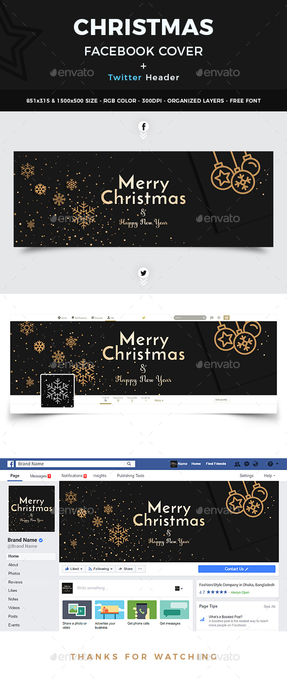 GraphicRiver Christmas Facebook Cover and Twitter Header 20937078 GraphicRiver Christmas Facebook Cover and Twitter Header 20937078