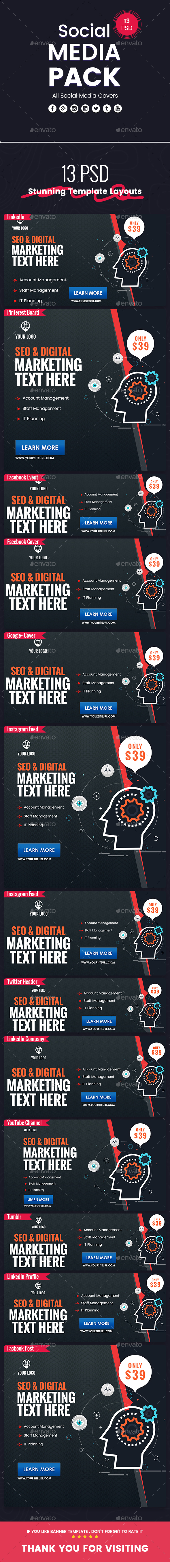 Seo & Digital Marketing - Social Media Pack - Miscellaneous Social Media