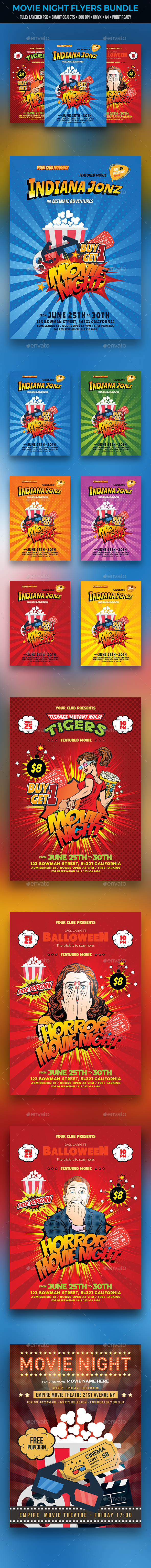 GraphicRiver Movie Night Flyer Bundle 20937474 GraphicRiver Movie Night Flyer Bundle 20937474