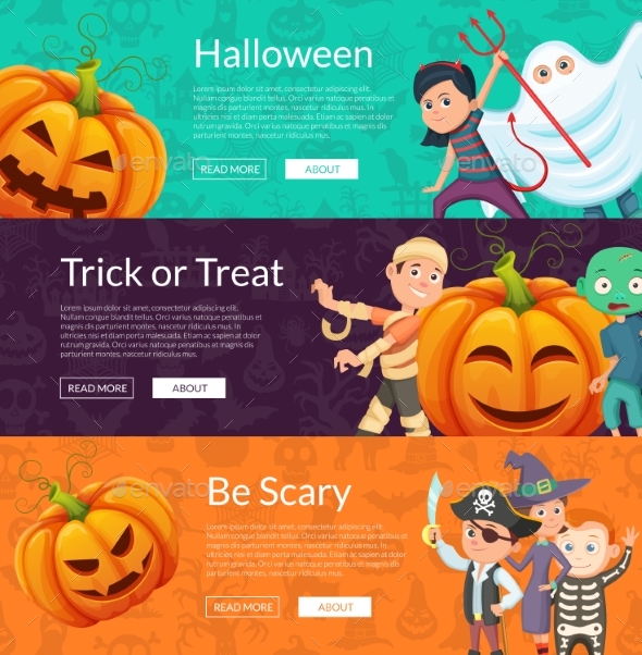 GraphicRiver Vector Halloween Banner Set Template with Cartoon 20937831 GraphicRiver Vector Halloween Banner Set Template with Cartoon 20937831