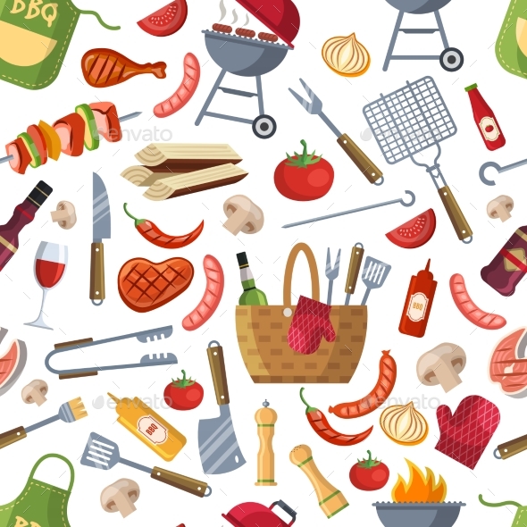 GraphicRiver Seamless Pattern of Different Foods for BBQ 20937943 GraphicRiver Seamless Pattern of Different Foods for BBQ 20937943