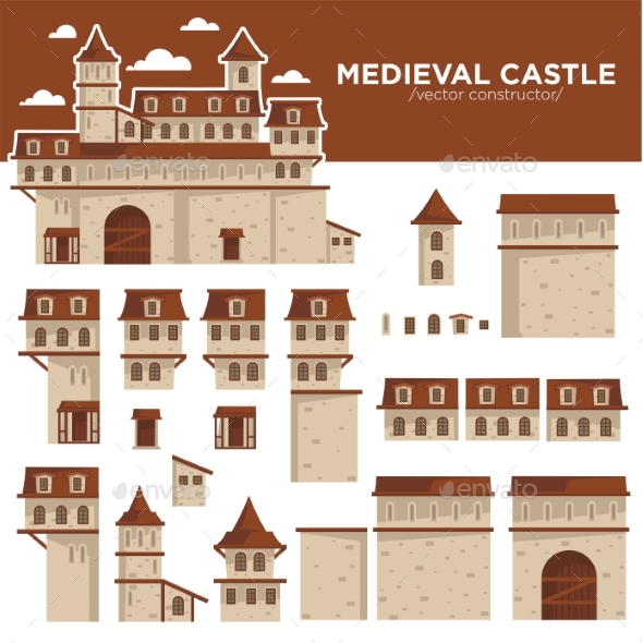 Medieval Castle or Royal Fortress Constructor - Buildings Objects