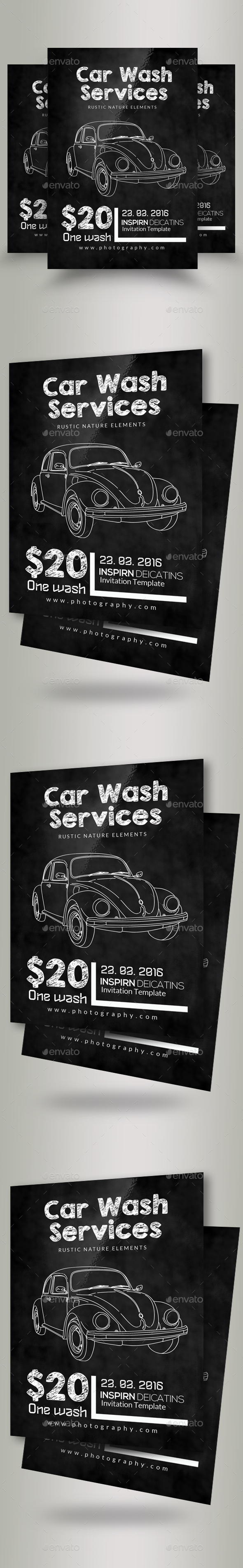 GraphicRiver Calk Board Car Wash Flyer 20939105