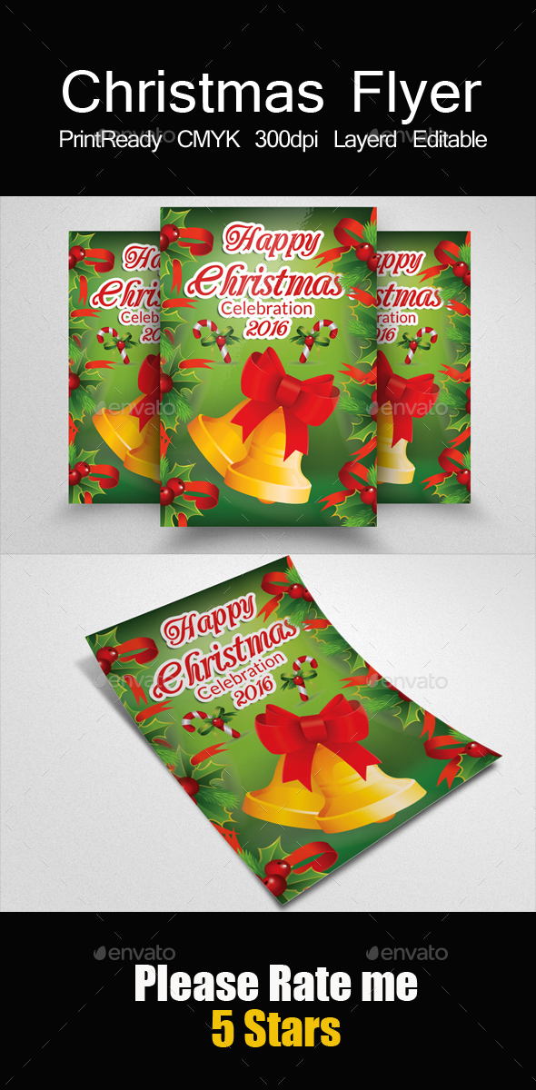 Happy Charistmas Bells Flyers - Flyers Print Templates