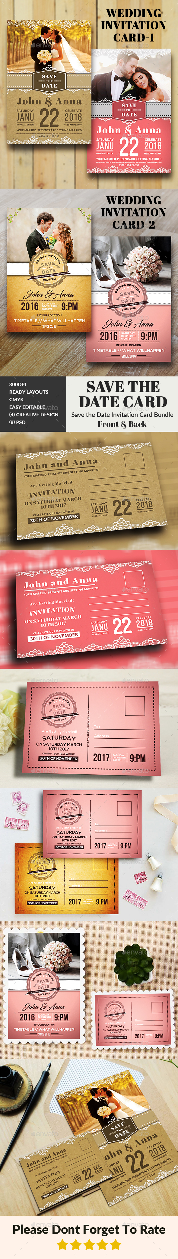 GraphicRiver Wedding Invitation Card Bundle 20939585 GraphicRiver Wedding Invitation Card Bundle 20939585