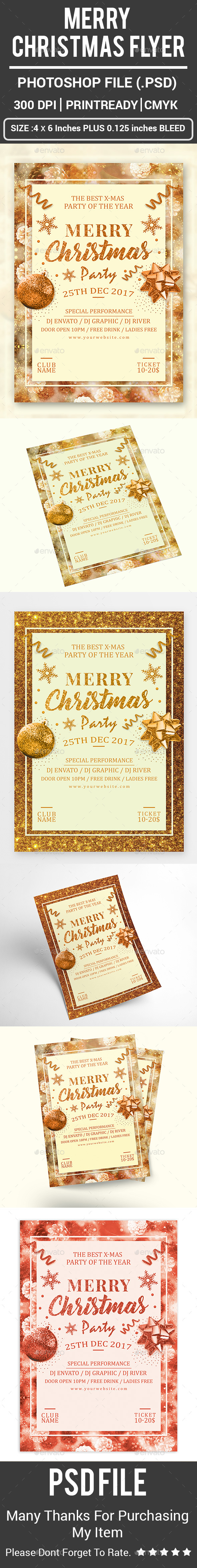 Merry Christmas Flyer - Clubs & Parties Events