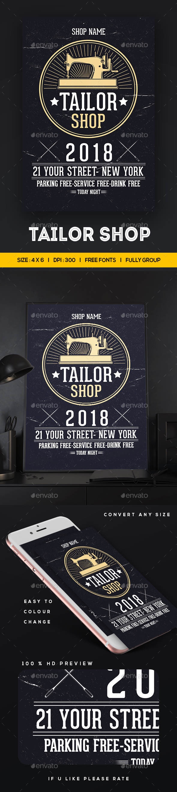 GraphicRiver Tailor Shop Flyer Template 20940457 GraphicRiver Tailor Shop Flyer Template 20940457