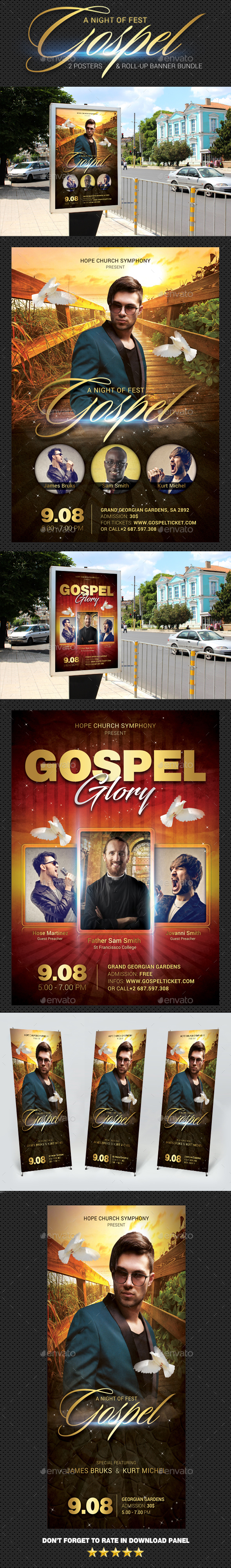 GraphicRiver Gospel Poster Banner Bundle 20940680 GraphicRiver Gospel Poster Banner Bundle 20940680