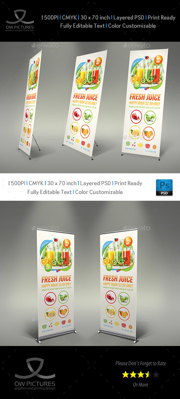 GraphicRiver Fresh Juice Signage Banner Roll Up Template 20941246 GraphicRiver Fresh Juice Signage Banner Roll Up Template 20941246