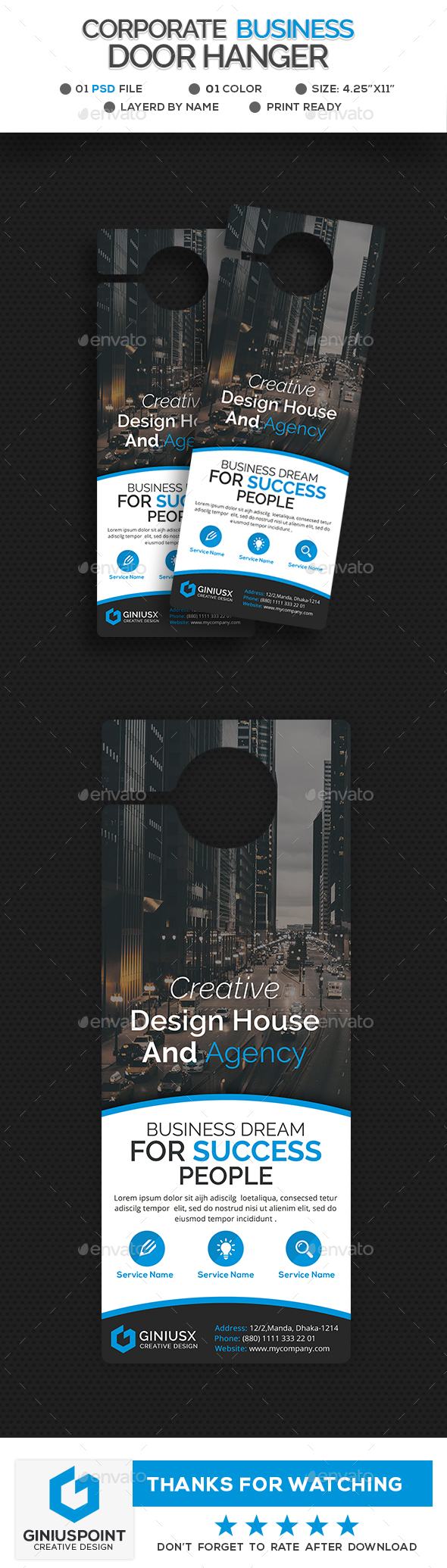 Corporate Business Door Hanger - Miscellaneous Print Templates