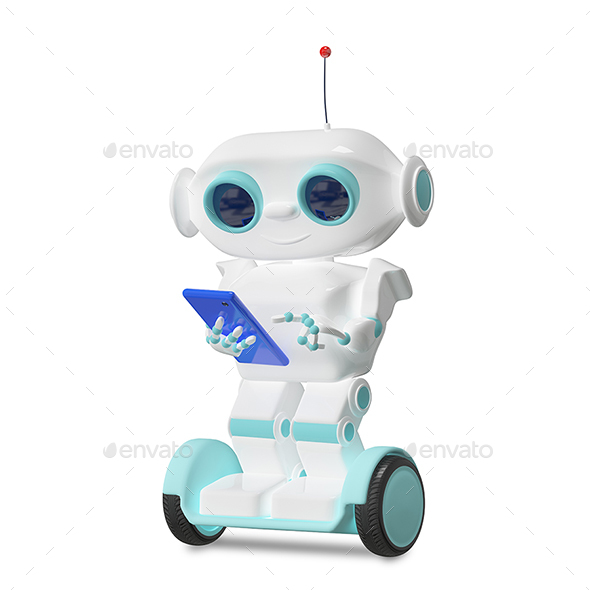 GraphicRiver 3D Illustration Robot on Scooter with Smartphone 20941503 GraphicRiver 3D Illustration Robot on Scooter with Smartphone 20941503