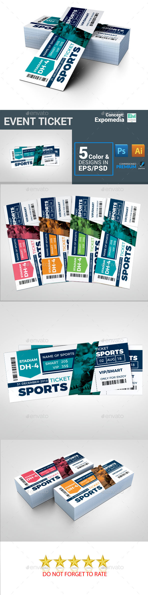 GraphicRiver Sports Event Ticket Template 20941706