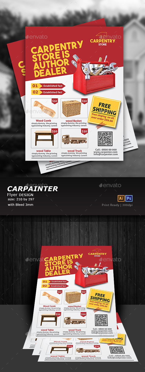 GraphicRiver Carpenter Flyer 20941851 GraphicRiver Carpenter Flyer 20941851