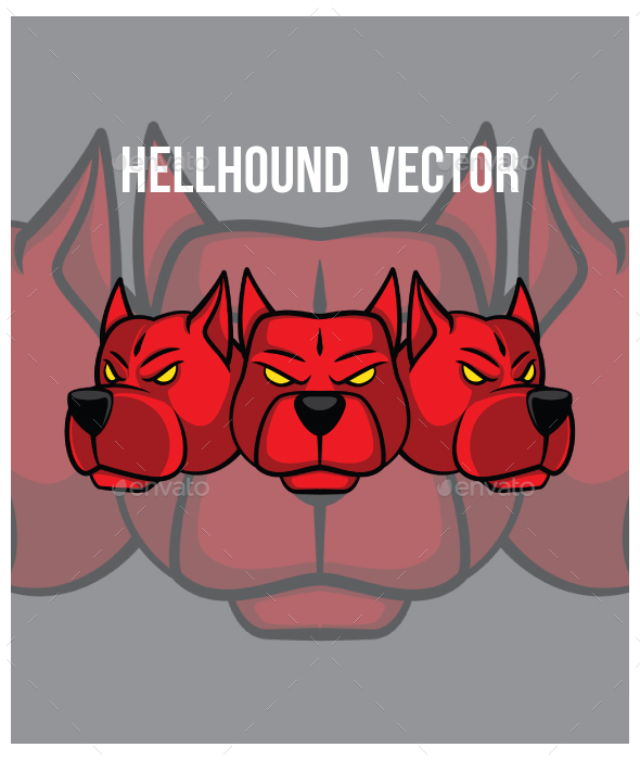 Hellhound Head Vector - Monsters Characters