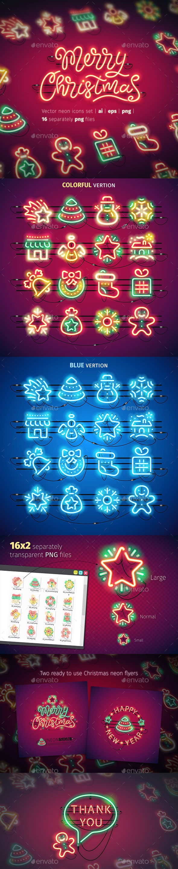 GraphicRiver Christmas Colorful Neon Icons 20942275 GraphicRiver Christmas Colorful Neon Icons 20942275