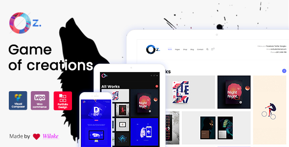 OZ - Game of Creations | Creative WordPress Theme - Portfolio Creative