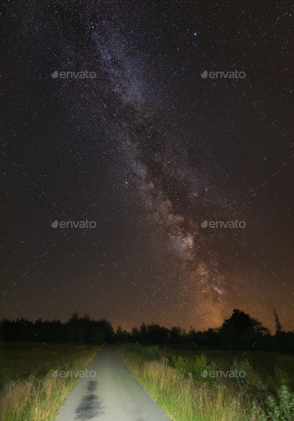 Summer Milky Way And Road