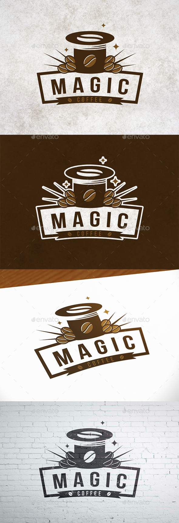 Magic Coffee Logo Template - Crests Logo Templates