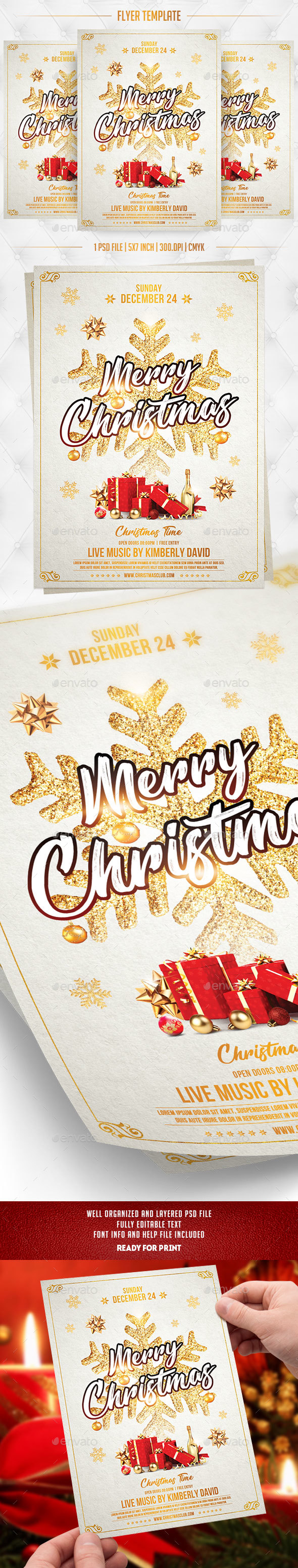 Merry Christmas Flyer Template - Flyers Print Templates