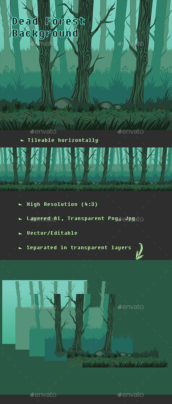 Dead Forest Background - Backgrounds Game Assets