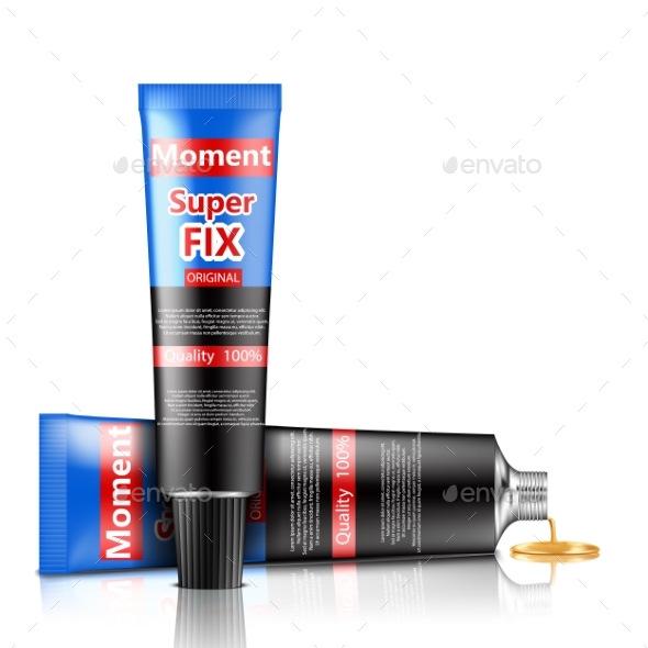 Super or Moment Glue Tube Realistic Vector - Man-made Objects Objects