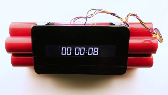 Red Bomb with Digital Timer