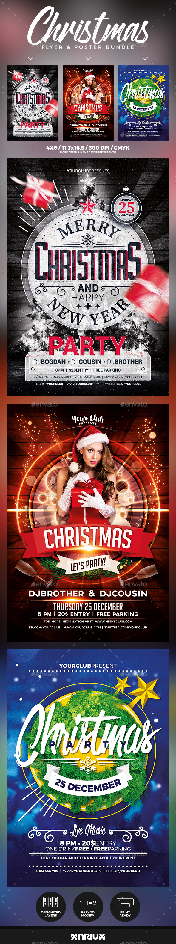 Christmas Flyer and Poster Bundle - Holidays Events