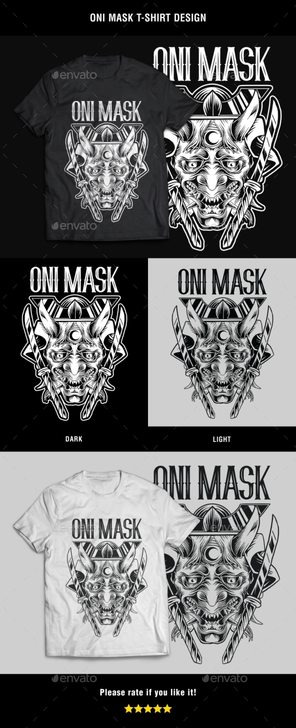 GraphicRiver Oni Mask T-Shirt Design 20944393 GraphicRiver Oni Mask T-Shirt Design 20944393
