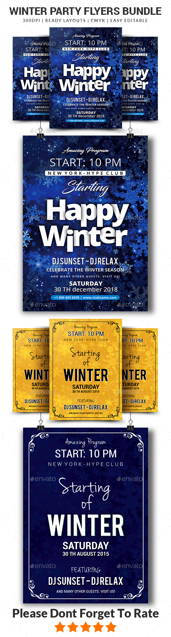 Winter Flyers Bundle Templates - Events Flyers