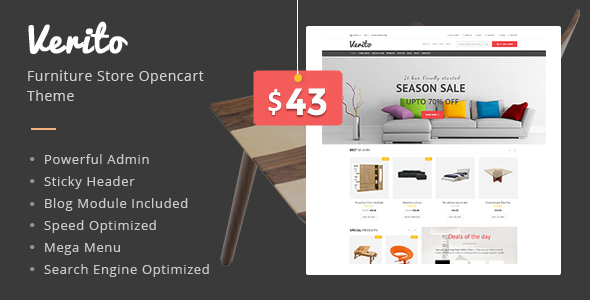 Verito - Furniture Store Responsive OpenCart Theme - Shopping OpenCart