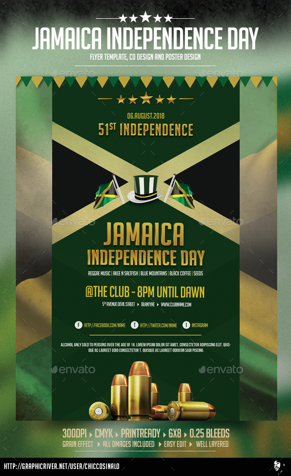 GraphicRiver Jamaica Independence Day Poster 20945517 GraphicRiver Jamaica Independence Day Poster 20945517