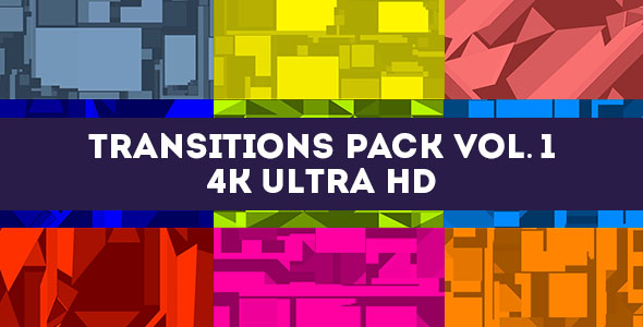 Transitions Pack Vol.2/ 4K Ultra HD Elements/ Colorful Style/ Geometric Dinamic or Rhythmic Mood