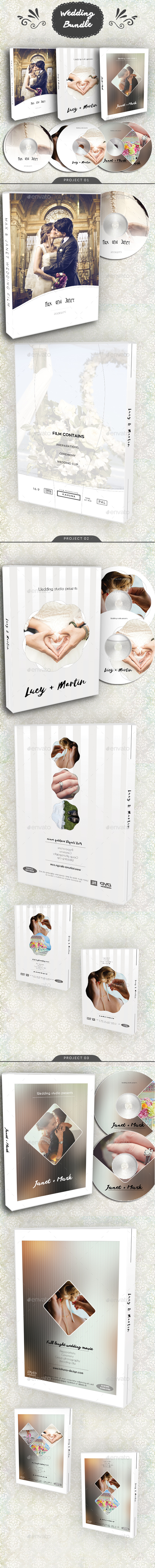 Wedding DVD / Blu-Ray Cover Bundle 3 - CD & DVD Artwork Print Templates