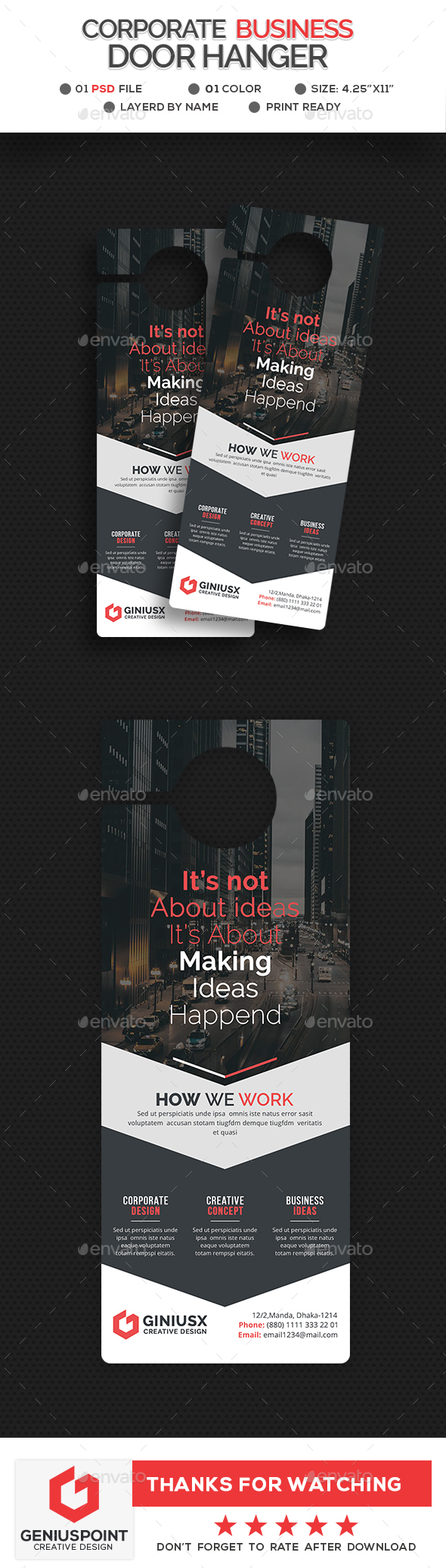 Corporate Business Door Hanger - Miscellaneous Print Templates