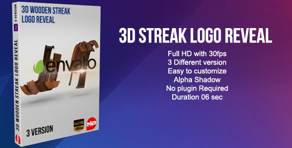 3D Wooden Streak - VideoHive 20918636
