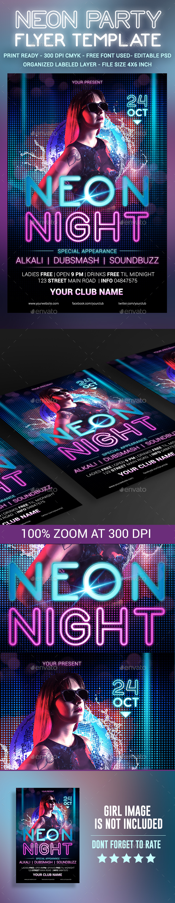 GraphicRiver Neon Party Flyer Template 20948220 GraphicRiver Neon Party Flyer Template 20948220