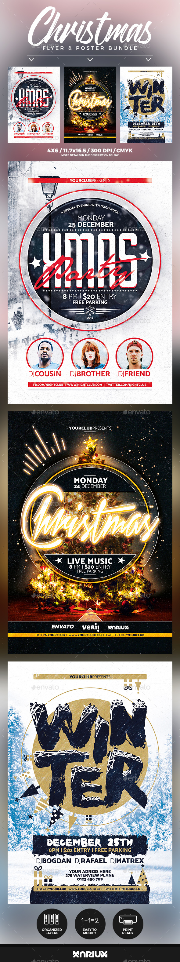 Christmas Flyer and Poster Bundle - Events Flyers