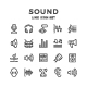 Set Line Icons of Sound